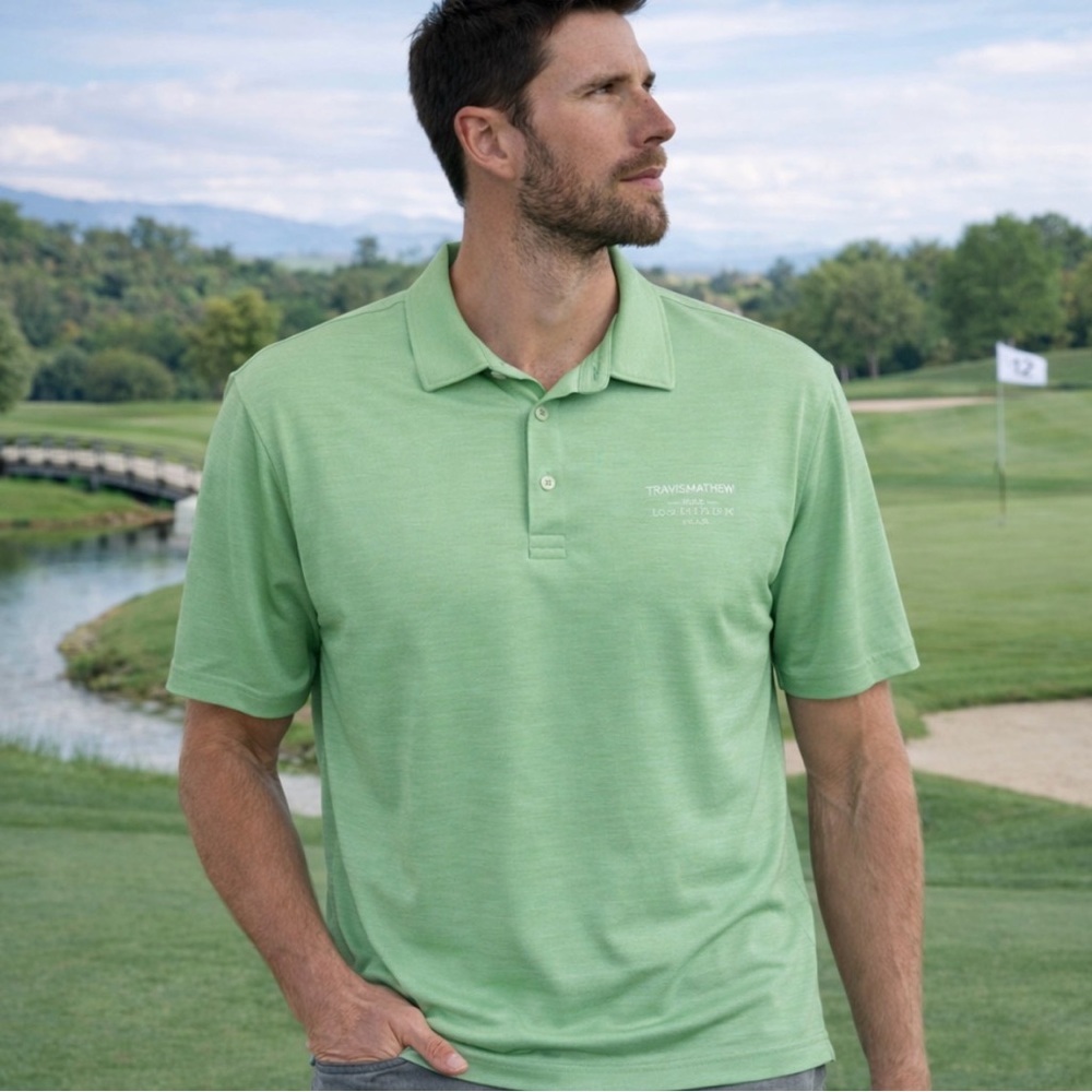 Peter Millar Golf Performance Polo Mint Green Sz Large Madison Club Logo